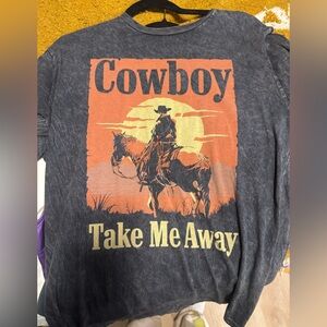 Cowboy Graphic Short Sleeve Tee - Black